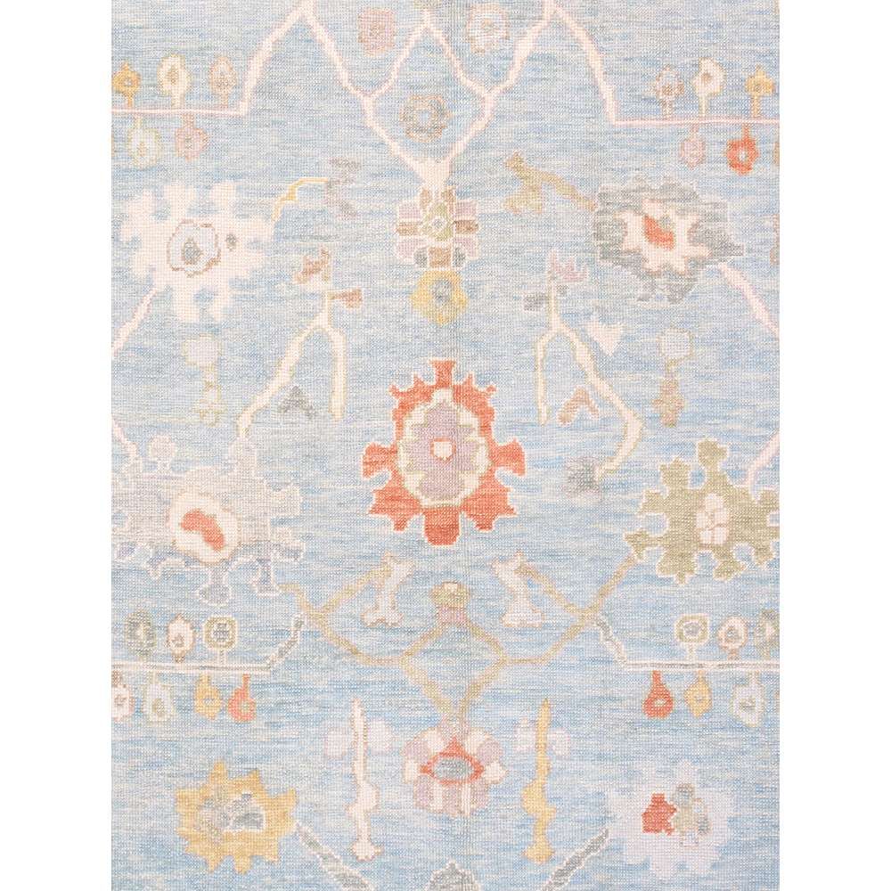 Oushak Hand-Knotted Blue Wool Area Rug-9' 5'' X 12'11''