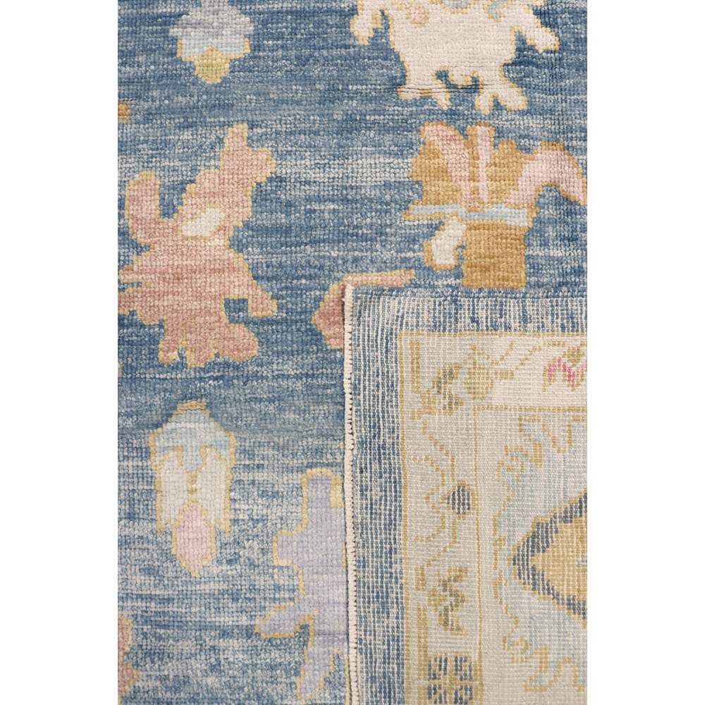 Oushak Hand-Knotted L. Blue Wool Area Rug-9'10'' X 13' 1''