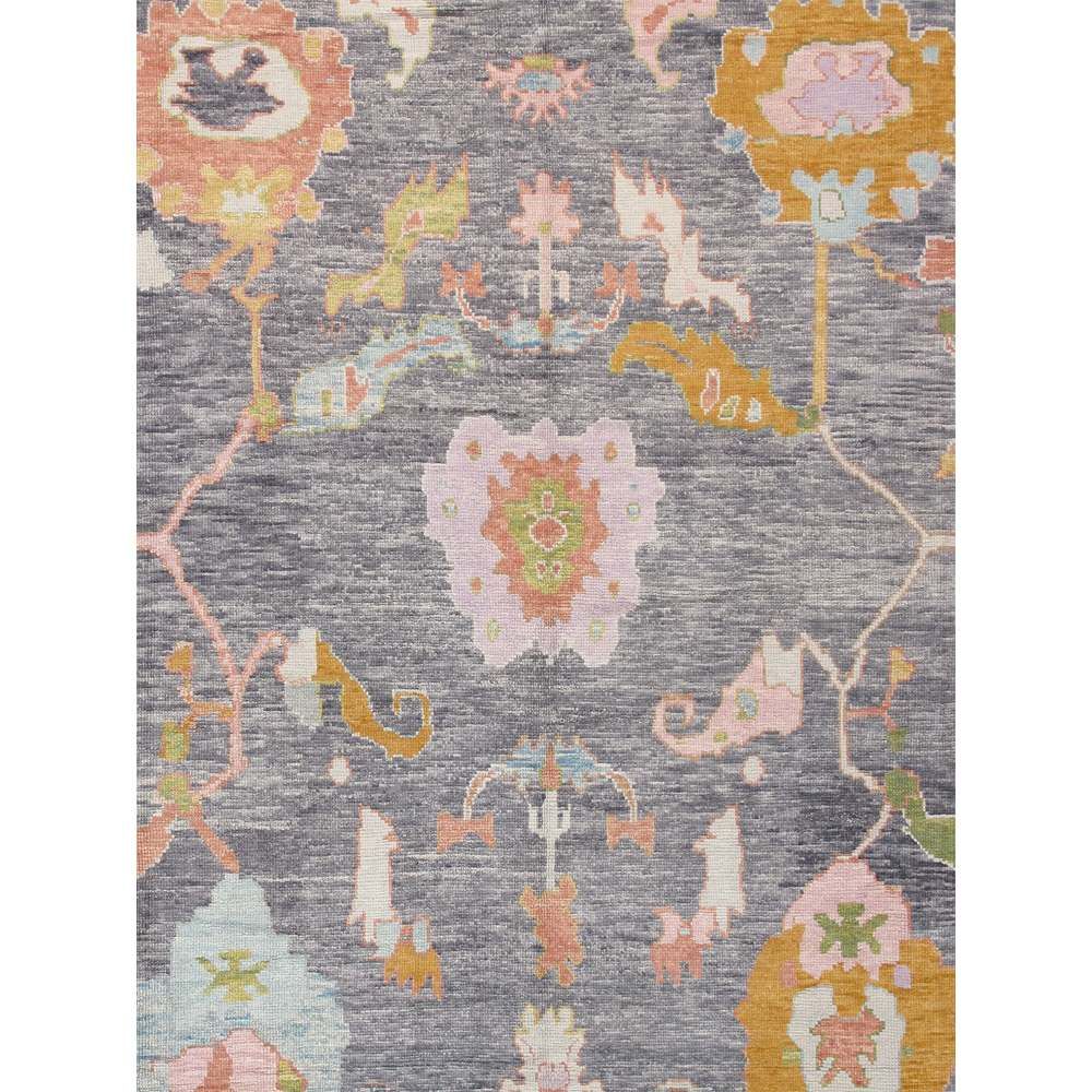Hand-Knotted Grey Wool Area Rug-10' 0'' X 13' 2''