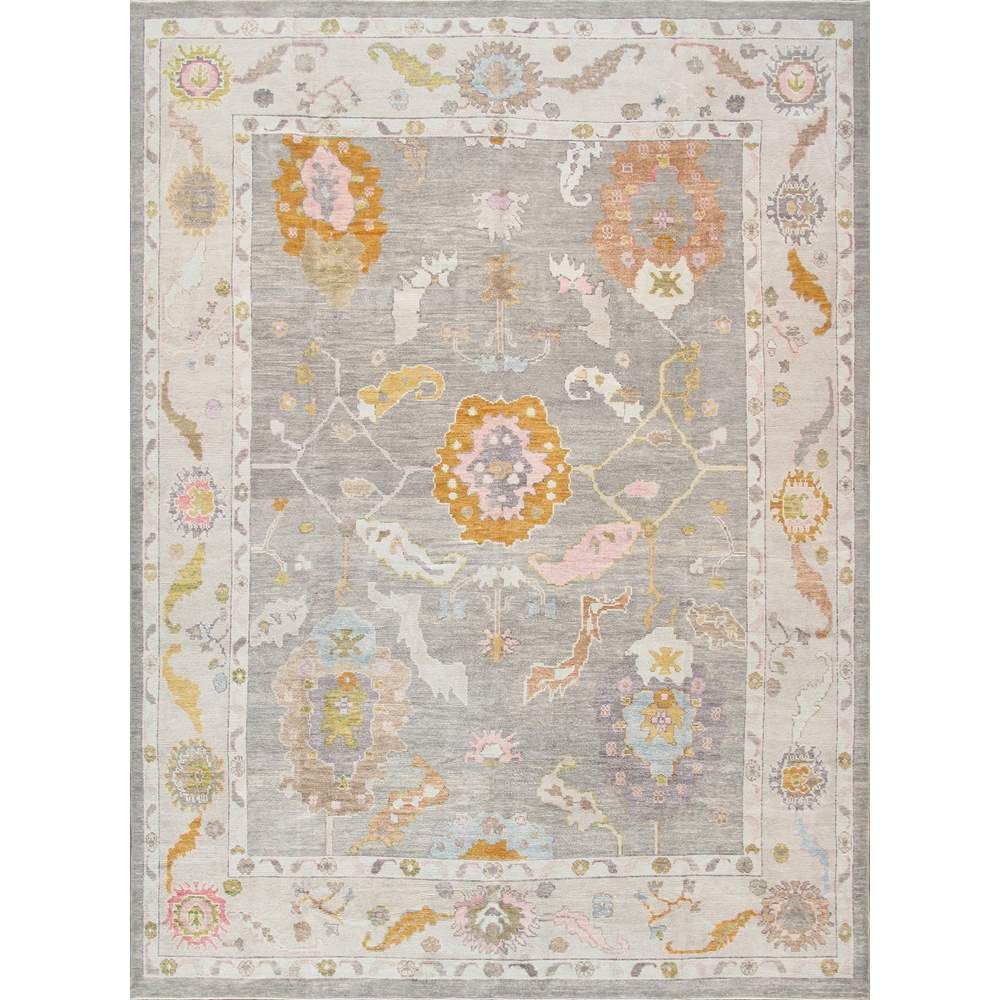 Hand-Knotted Taupe Wool Area Rug-9'10'' X 13' 5''
