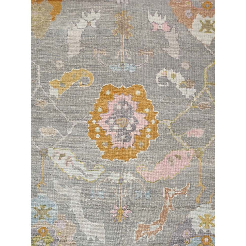 Hand-Knotted Taupe Wool Area Rug-9'10'' X 13' 5''