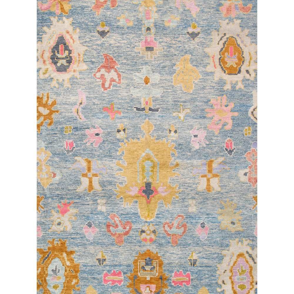 Hand-Knotted L. Blue Wool Area Rug-11' 7'' X 14' 2''