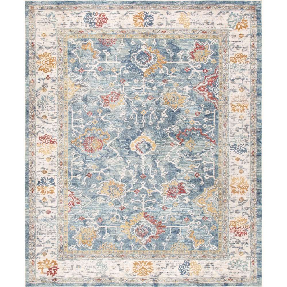 Heritage Design Floral L. Blue Area Rug
