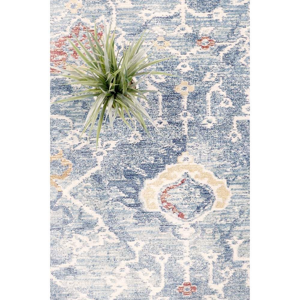 Heritage Design Floral L. Blue Area Rug