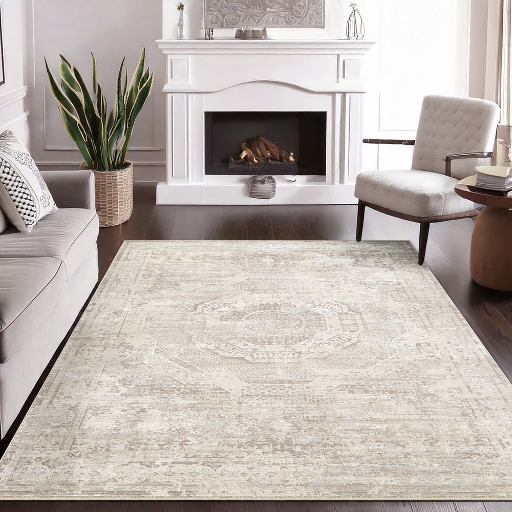 Transitional Cream Area Rug