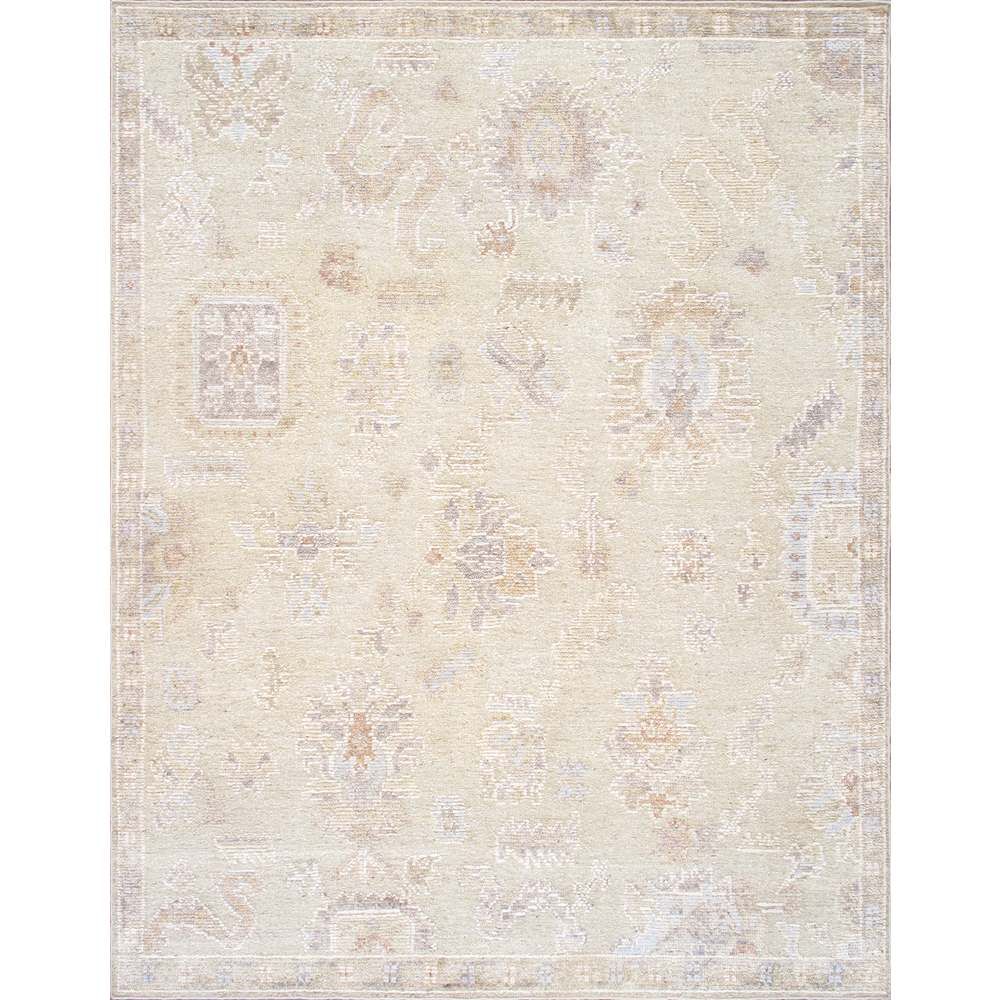 Oushak Wool L. Green Area Rug- 9' 3'' X 12' 0''