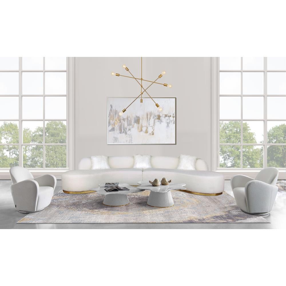 Simona Genuine Marble Top Side Table, Silver