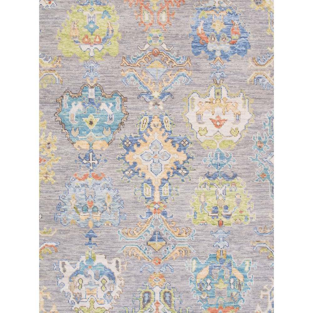 Oushak Hand-Knotted Grey Wool Area Rug-9'11'' X 14' 1''