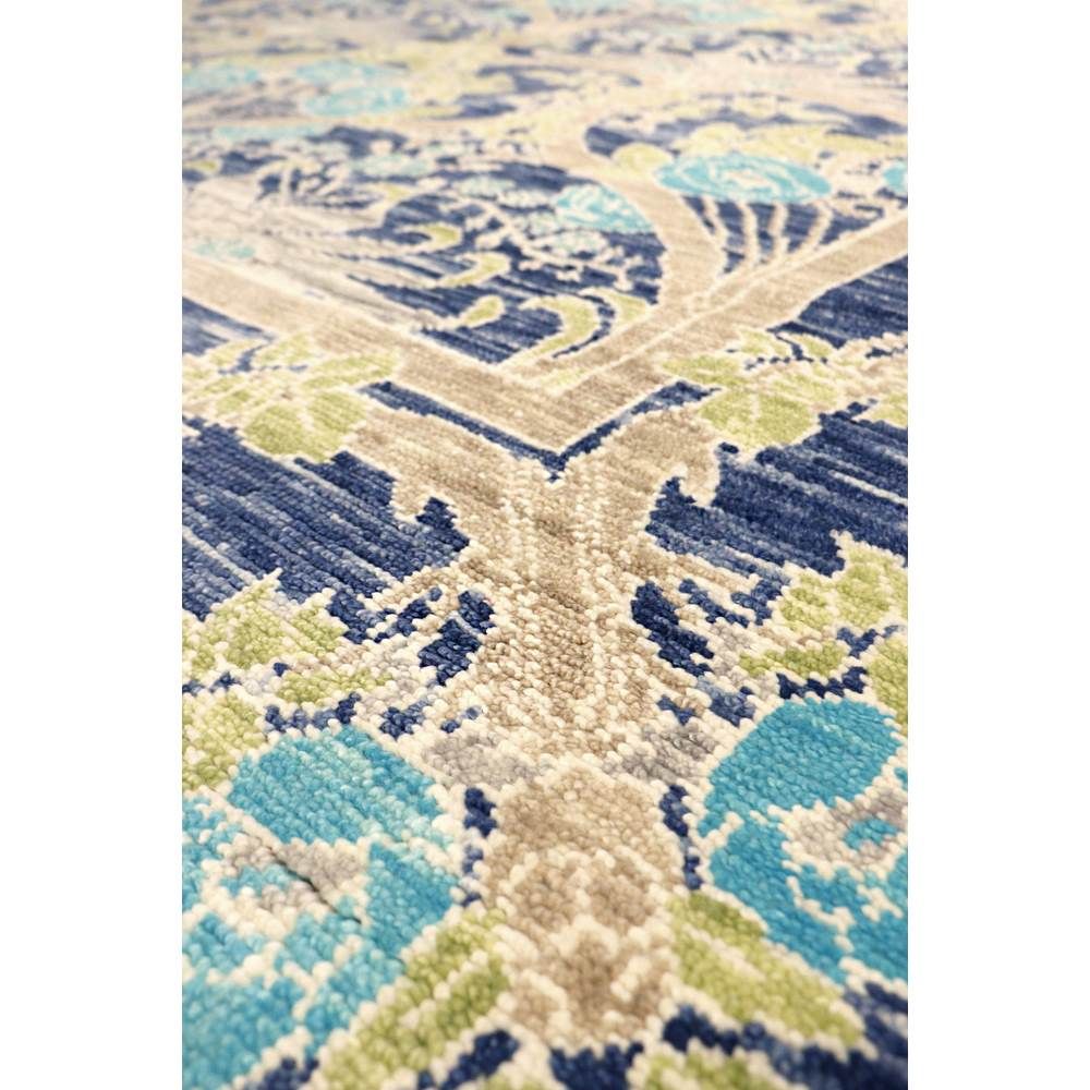 Oushak Hand-Knotted Blue Wool Area Rug-7'11'' X 9' 9''