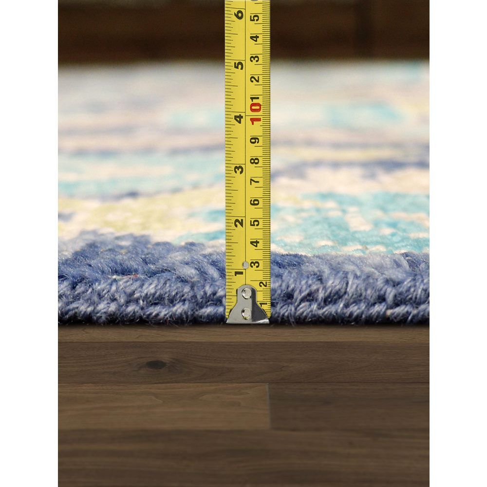 Oushak Hand-Knotted Blue Wool Area Rug-7'11'' X 9' 9''
