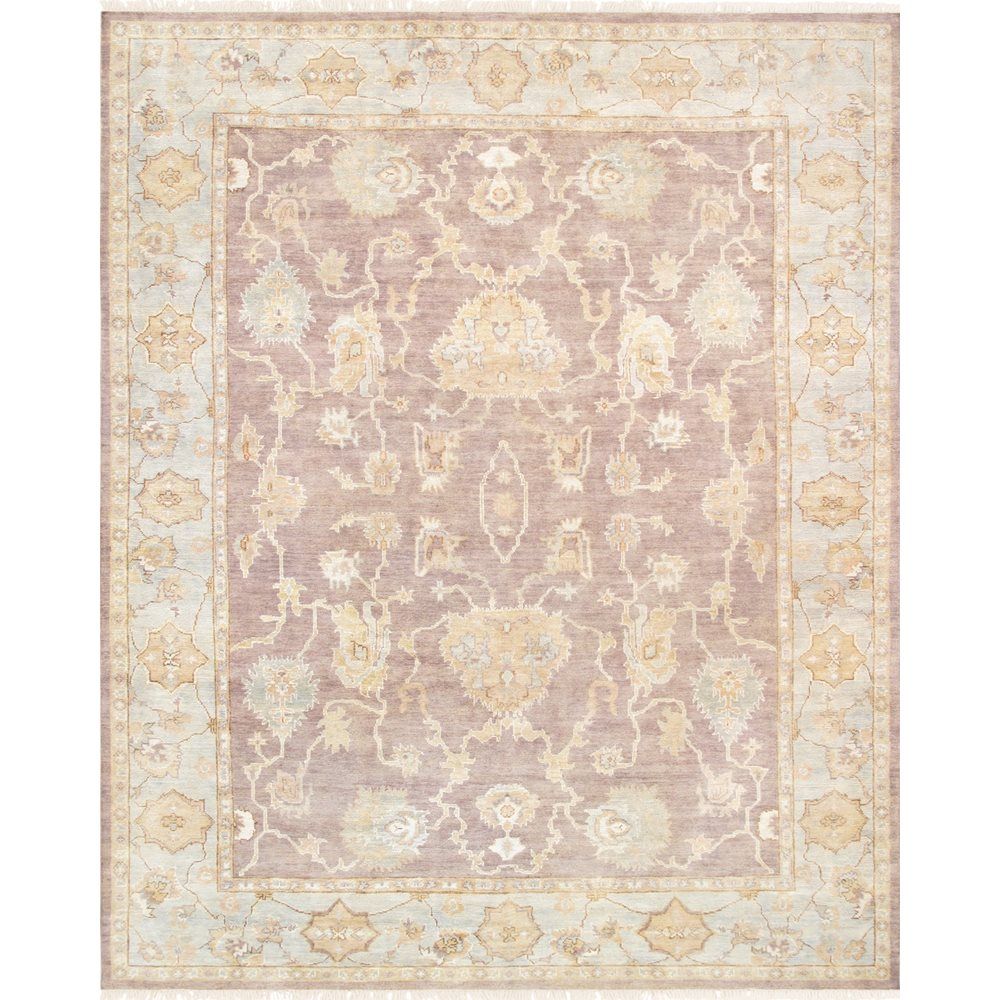 Oushak Hand-Knotted Brown Lamb's Wool Area Rug-9' 3'' X 11'10''