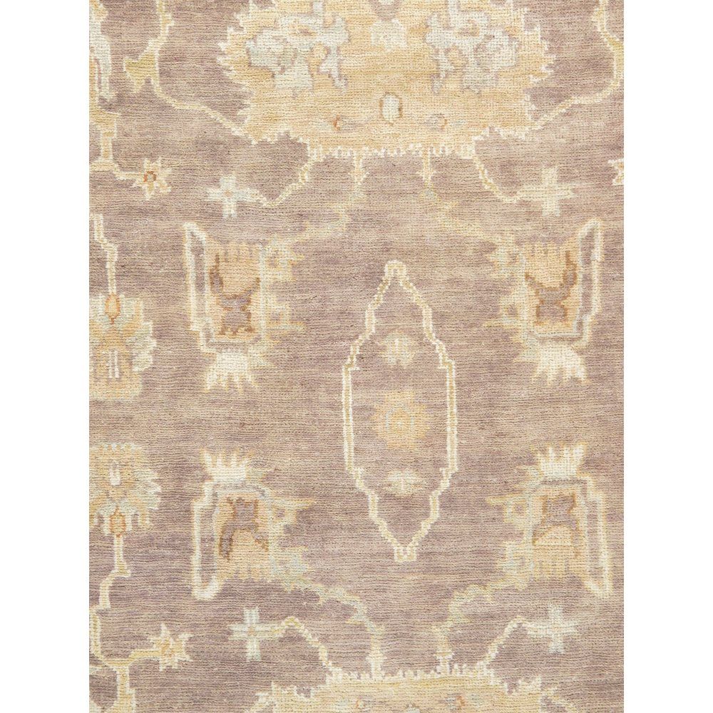 Oushak Hand-Knotted Brown Lamb's Wool Area Rug-9' 3'' X 11'10''