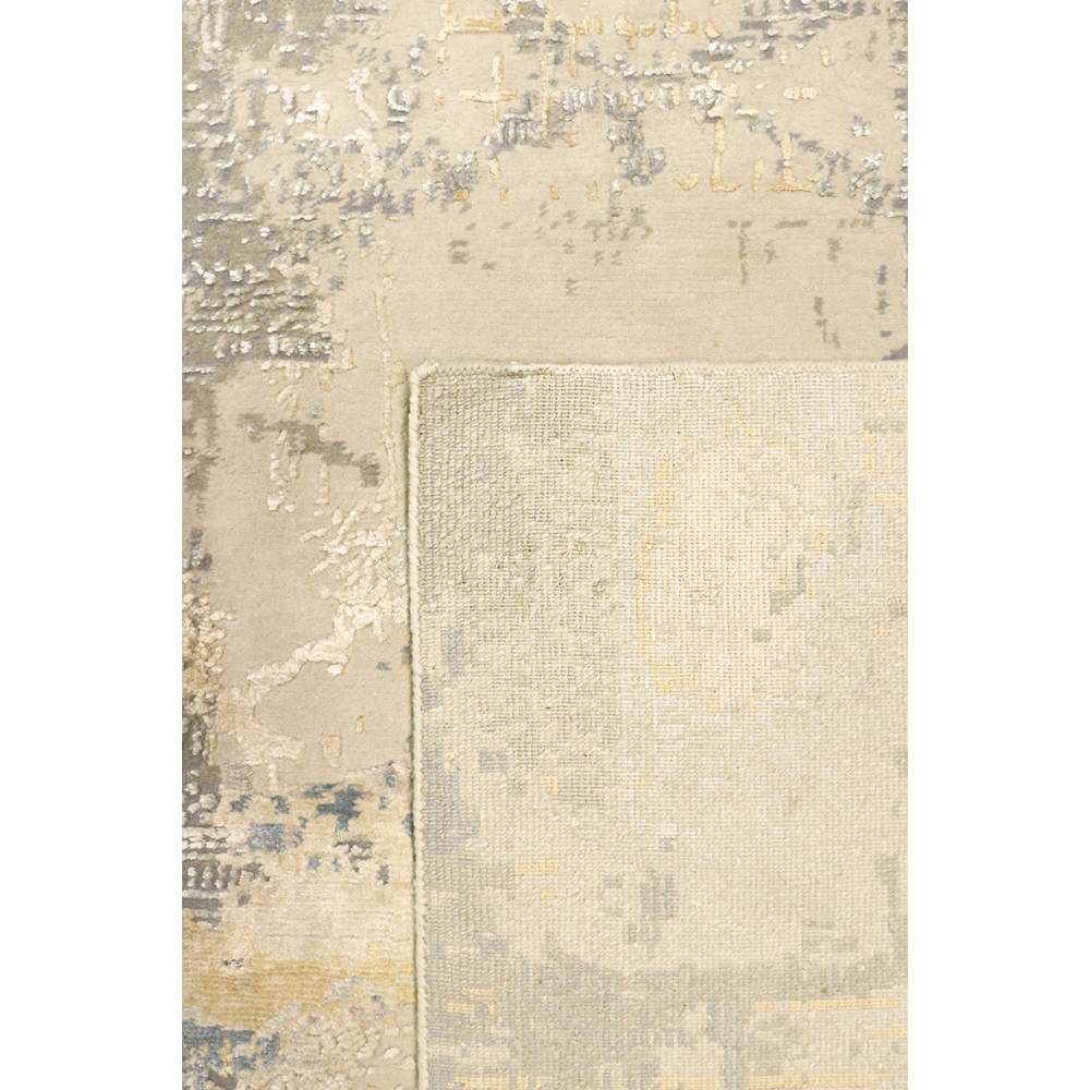 Modern Hand-Knotted Beige Tencel Silk & Wool Area Rug