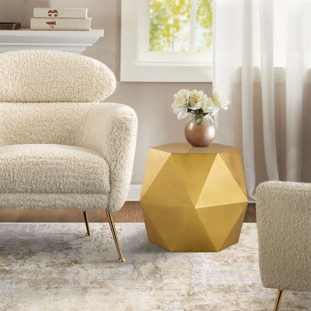 Lexi Iron Side Table, Brass