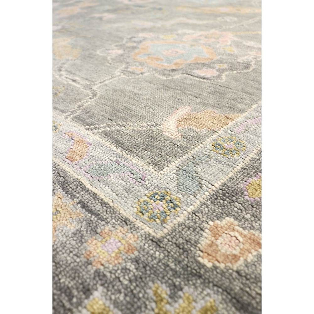 Oushak Hand-Knotted Silver Wool Area Rug