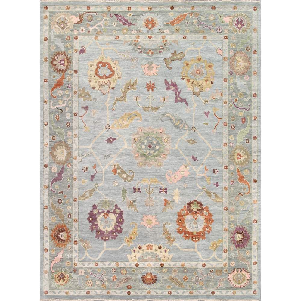 Oushak Wool Blue Area Rug