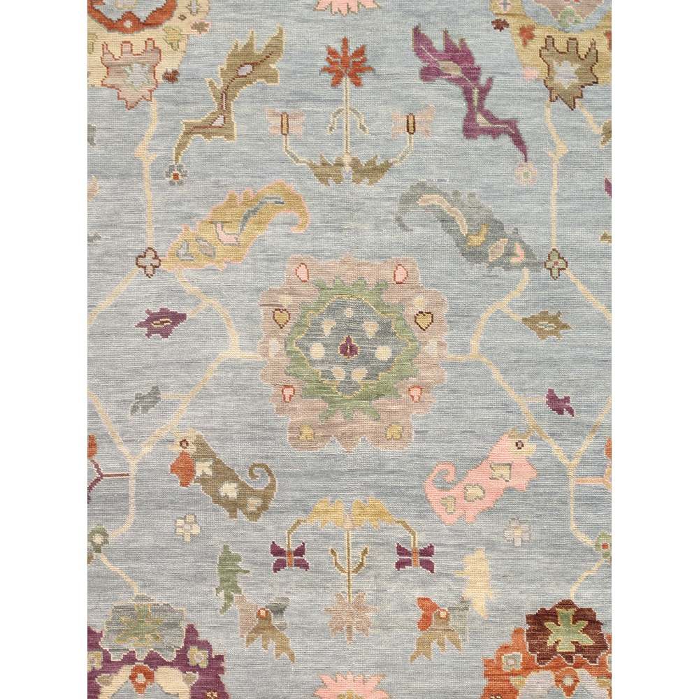 Oushak Wool Blue Area Rug