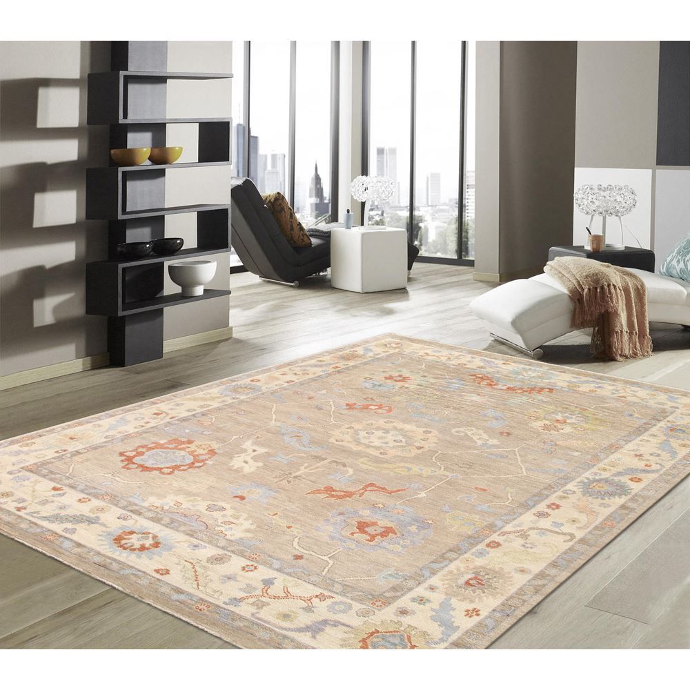 Oushak Wool Beige Area Rug
