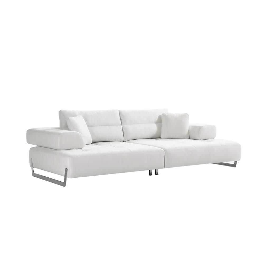 Ravenna Sofa with Sliding Backrest and Armrest, White