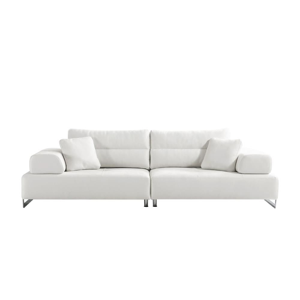 Ravenna Sofa with Sliding Backrest and Armrest, White