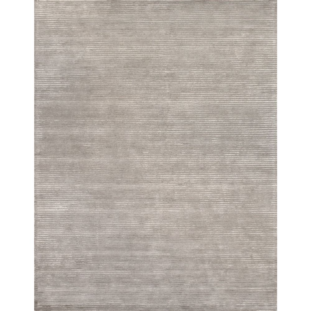 Edgy Collection Wool & Tencel Silk Area Rug Silver/Grey
