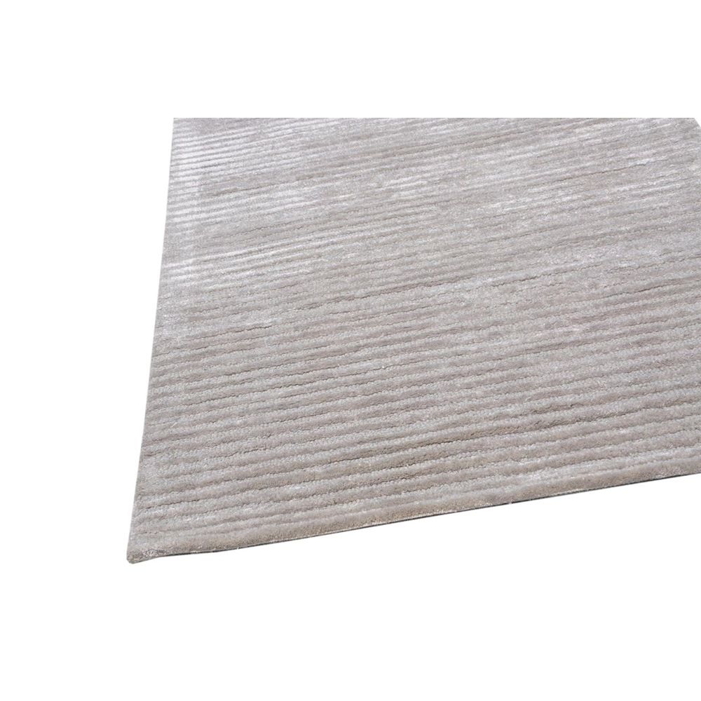 Edgy Collection Wool & Tencel Silk Area Rug Silver/Grey