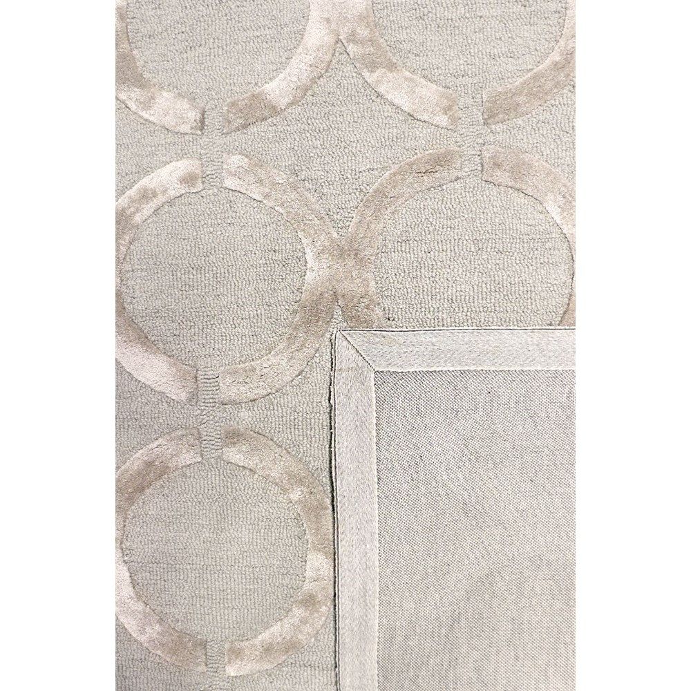 Edgy Collection Wool & Tencel Silk Area Rug Beige/Beige
