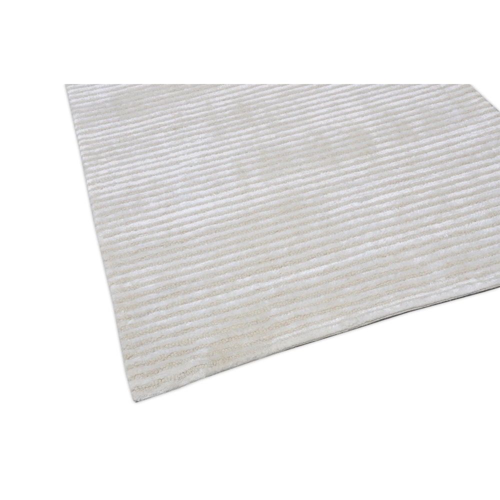 Edgy Collection Wool & Tencel Silk Beige Runner Rug 