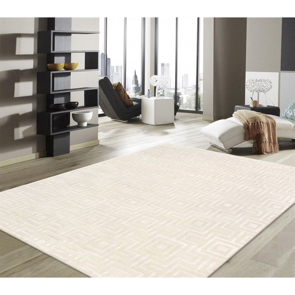 Edgy Hand-Tufted Ivory Area Rug