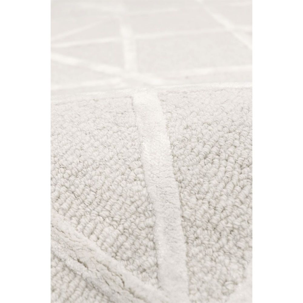 Edgy Collection Wool & Tencel Silk Area Rug  Ivory