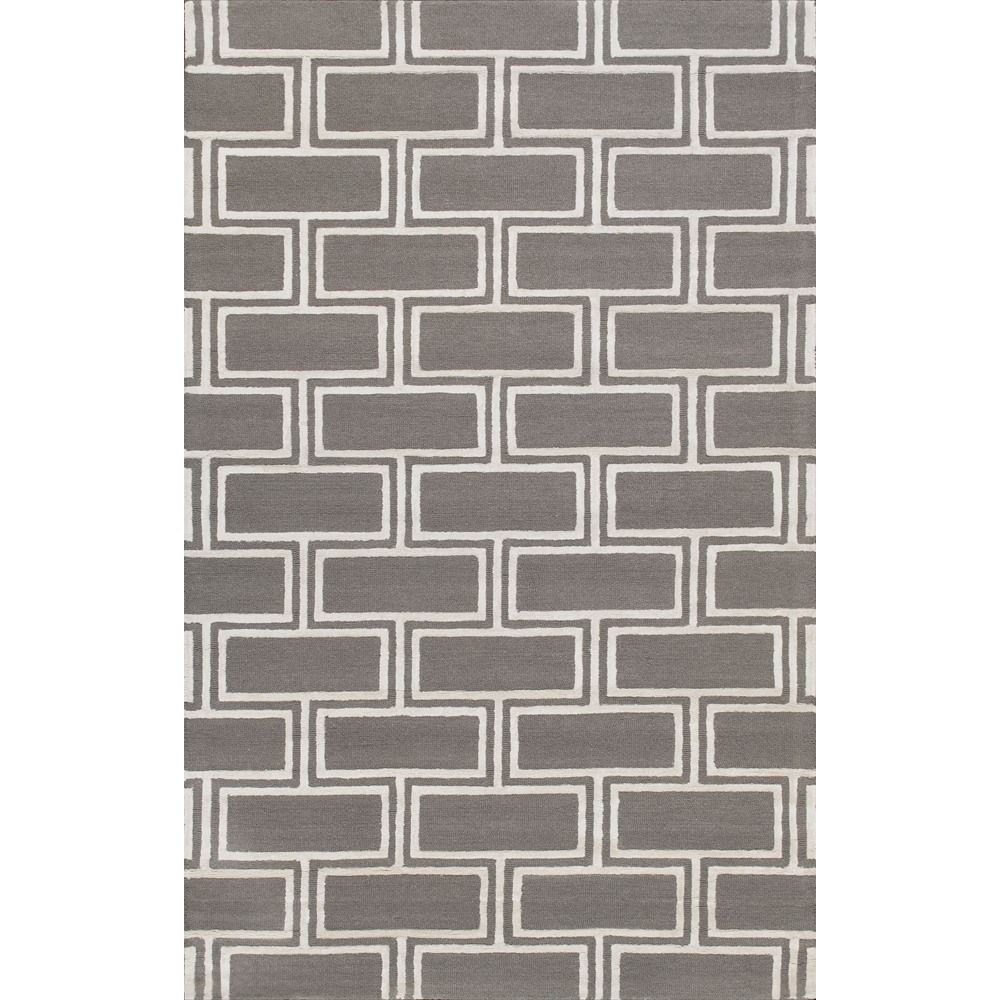 Edgy Collection Wool & Tencel Silk Grey Area Rug