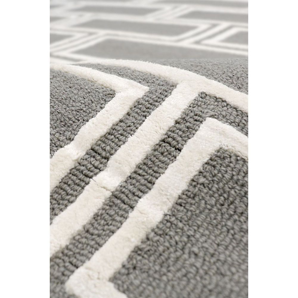 Edgy Collection Wool & Tencel Silk Grey Area Rug