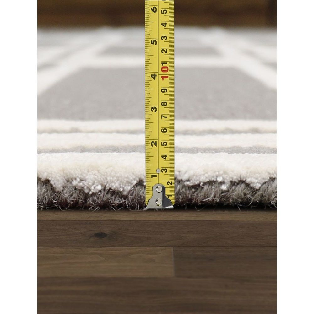 Edgy Collection Wool & Tencel Silk Grey Area Rug