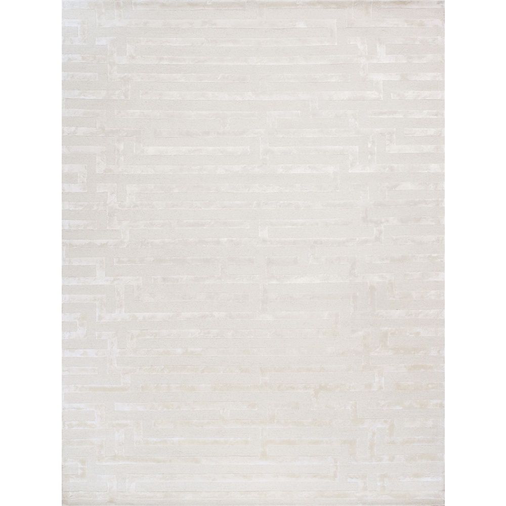 Edgy Collection Wool & Tencel Silk Area Rug  Ivory