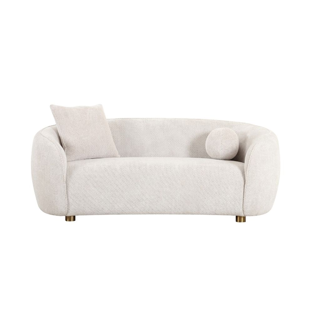 Zarina Loveseat with 2 Pillows, Ivory