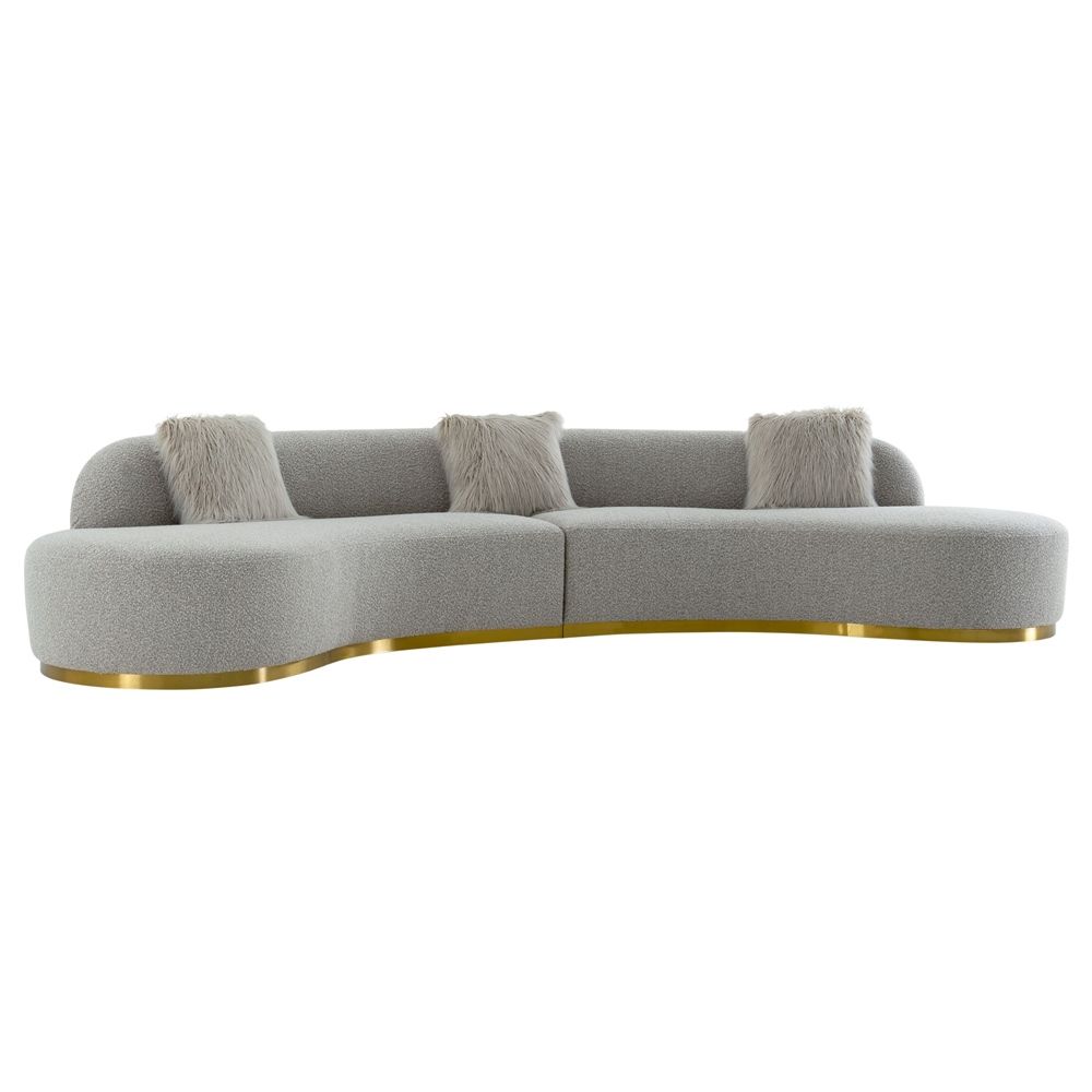 Simona Curved Sofa, Grey
