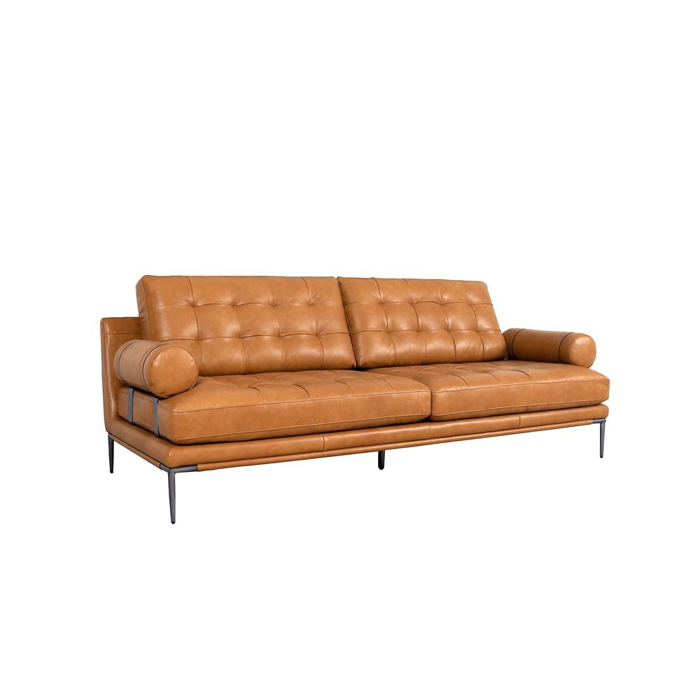 Kimberly Top Grain Leather Sofa, Brown