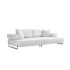 Ravenna Sofa with Sliding Backrest and Armrest, White