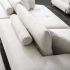 Ravenna Sofa with Sliding Backrest and Armrest, White