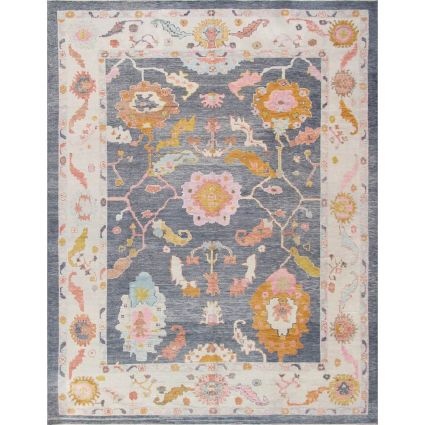 Hand-Knotted Grey Wool Area Rug-11' 9'' X 15' 0''