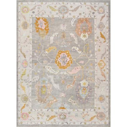 Hand-Knotted Taupe Wool Area Rug-9'10'' X 13' 5''