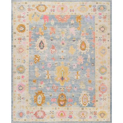Hand-Knotted L. Blue Wool Area Rug-11' 7'' X 14' 2''