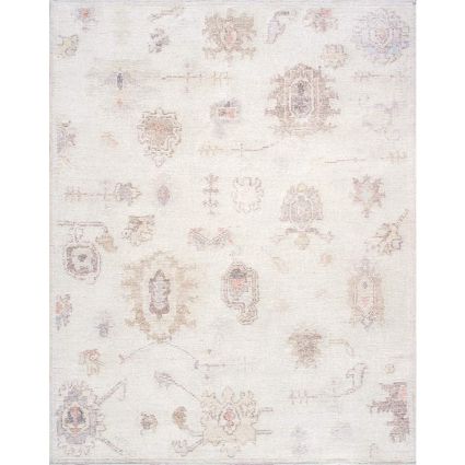 Oushak Wool Beige Area Rug- 9' 3'' X 12' 0''