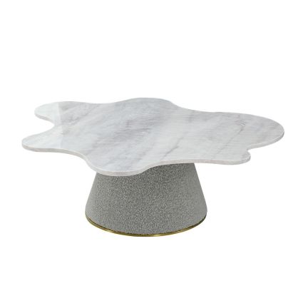 Simona Genuine Marble Top Coffeetable, Silver