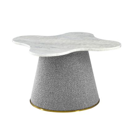 Simona Marble Top Side Table, Silver