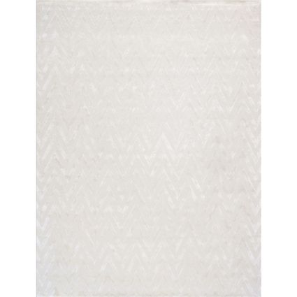Edgy Collection Wool & Tencel Silk Area Rug  Ivory
