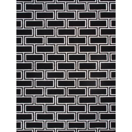 Edgy Collection Wool & Tencel Silk Area Rug  Black