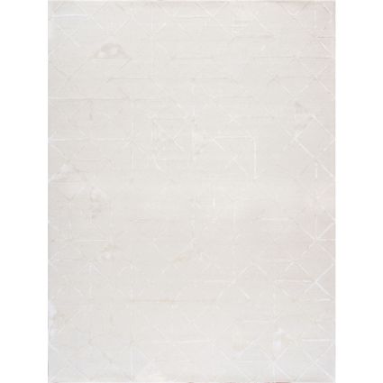 Edgy Collection Wool & Tencel Silk Area Rug  Ivory